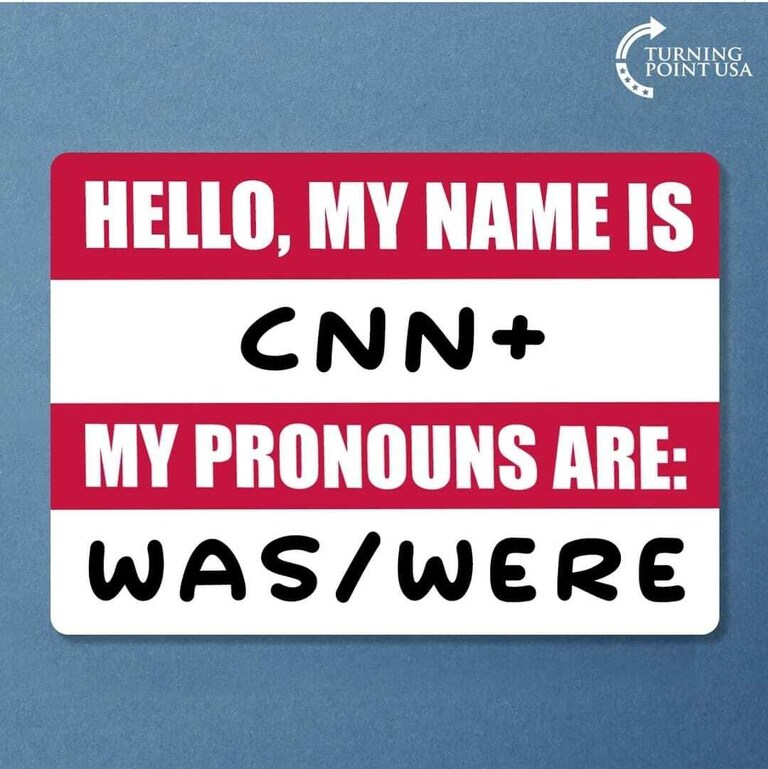 Noticed the really sharp, witty TURNING POINT USA meme iro CNN below on #Facebook earlier today where it had only been given ONE LIKE ( π±π±π± ) ... Let's