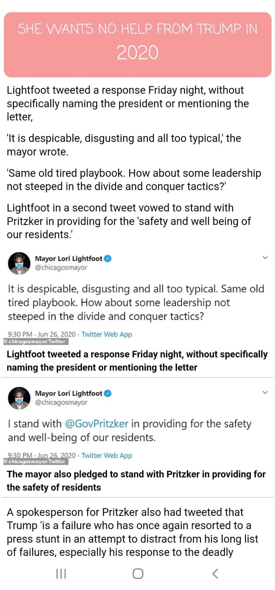#LoriLightfoot allows citizens to be sacrificed in the name of politics. The ultimate kill shot in t...