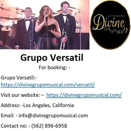 Divine offers Latin Grupo Versatil at best price in California.
Divine Grupo Musical is the best Lat...