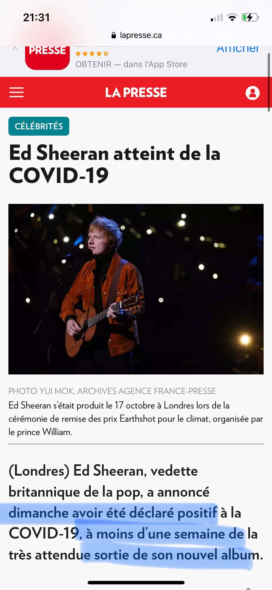 Bon il y en a un qui veux mousser ses ventes 

En passant il a écrit: j’ai été déclaré positif… mais...