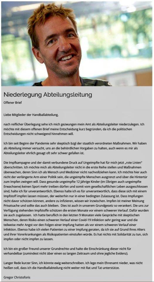 💥Ein Arzt mit Haltung und Mut‼️👏🍀🙏❤️

Dr. med. Gregor Christoforis, Internist aus Unterhaching, ...