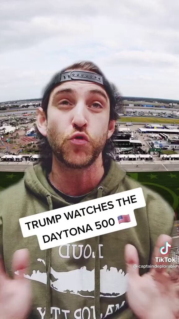 Captain Deplorable does Trump watching Daytona