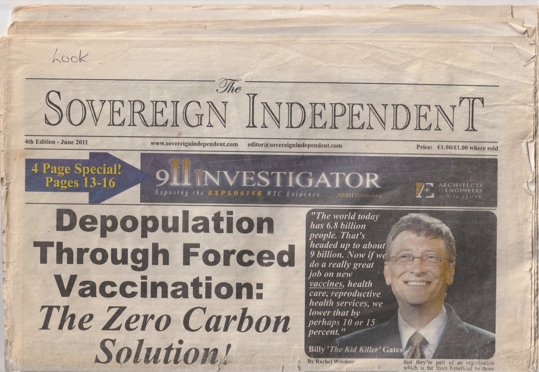 GL on GETTR 2011 Irish Newspaper Bill Gates’ Depopulation Through