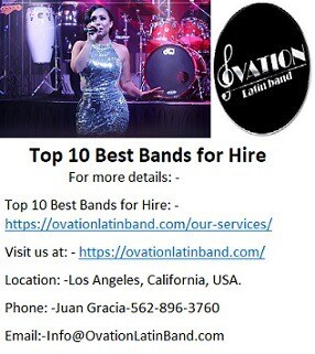 Top 10 Best Bands for Hire in California from Ovation Latin band.
Ovation Latin Band is the one of t...