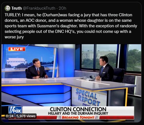 Great perspective on the jury below from Jonathan Turley
 
"Sussmann Skates!" Zzzz

The evidence pro...