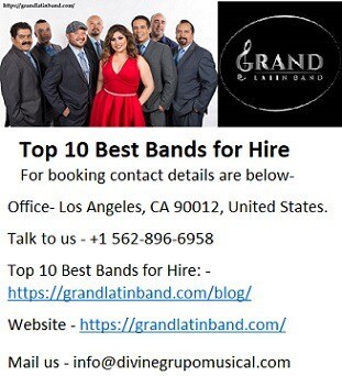 In Los Angeles Top 10 Best Bands for Hire at nominal price.
Grand Latin Band is the one of the Top 1...