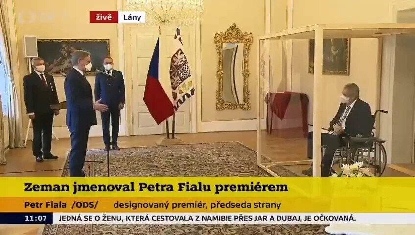 Czech President Milos Zeman, currently being treated for Covid, has been put into a GLASS BOX to app...