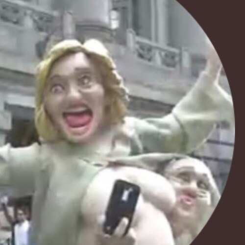 Don't let obscene statues offend you! The above picture was from 2016 Election and people flipped in NYC. Huge soccer fa...