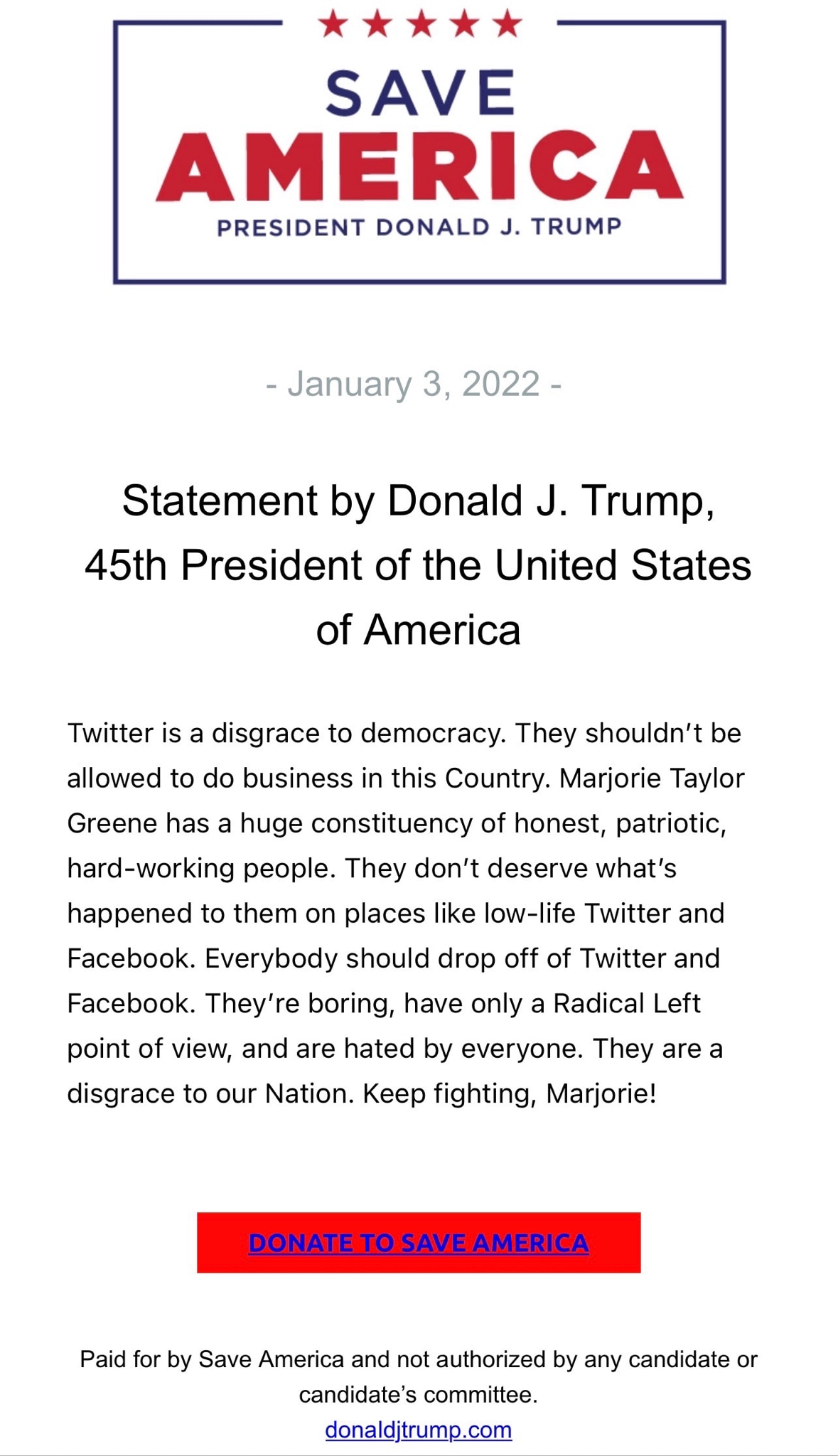 Thank you President Trump!

I’m always humbled and grateful to be elected to serve the GREAT people ...