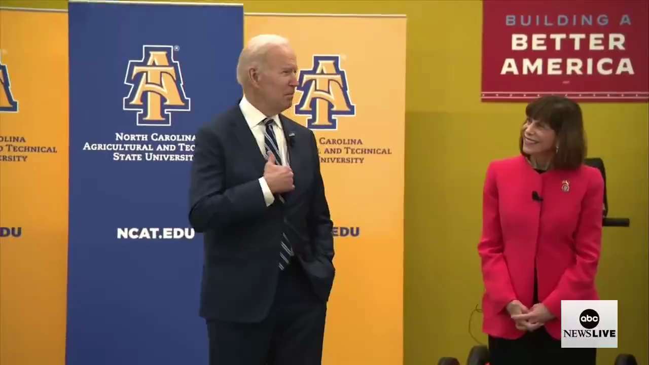 Biden: “I’m the—I’m a professor.”

Woman: “You are the President, and that’s all that we need.”

Bid...