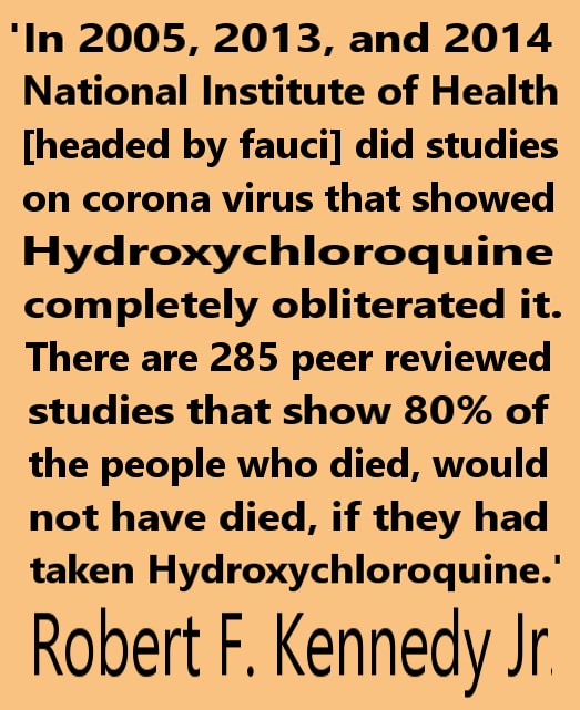 Fauci doesn't just kill orphans and beagles, he knew HCQ cured covid.. but discredited and withheld ...
