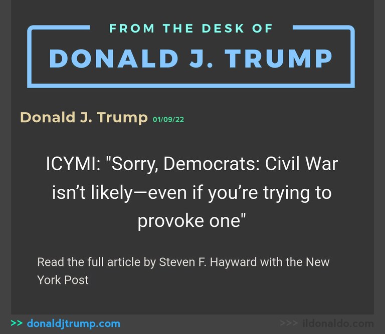 https://nypost.com/2022/01/07/sorry-democrats-civil-war-isnt-likely-even-if-youre-trying-to-provoke-one/