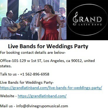 Grand versatile Live Bands for Weddings Party in Los Angeles.
Grand Latin band is the best associati...