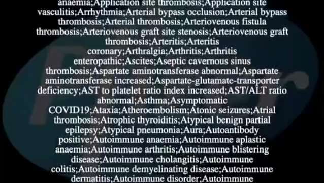 Ils nous disent : ces "vaccins" ne sont pas dangereux. Voici la liste d'effets secondaires fournis p...