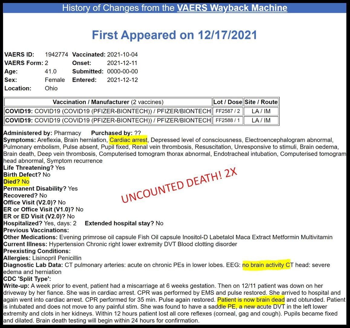 I wonder if this victim ever died, since only INITIAL REPORTS ARE MADE PUBLISHED!  I wonder how many...