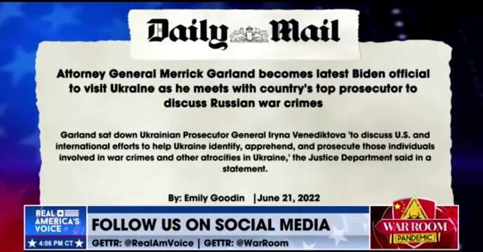 “Where’s Merrick Garland? [He’s] in the Ukraine — I’m not making this up... He’s never been to the U...