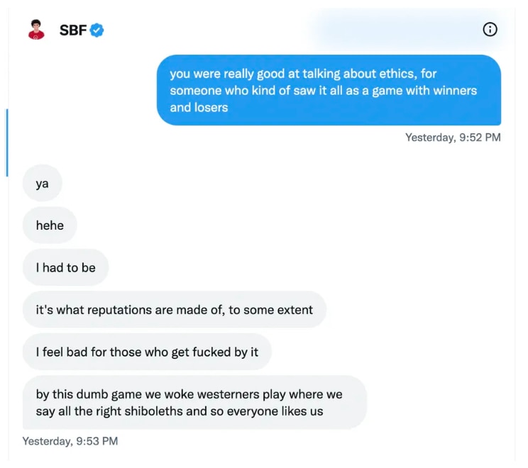 Here crypto conman Sam Bankman Fried admits in private correspondence what virtually all progressive...