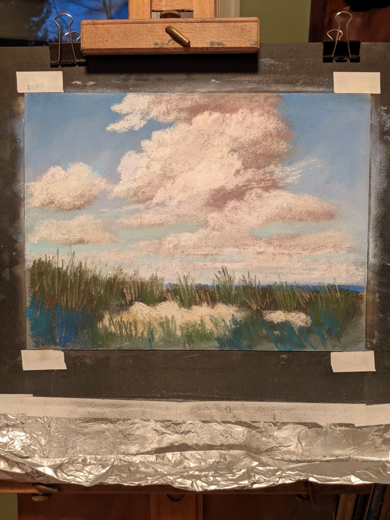 Really happy with the clouds! Soft Pastels on Canson paper 