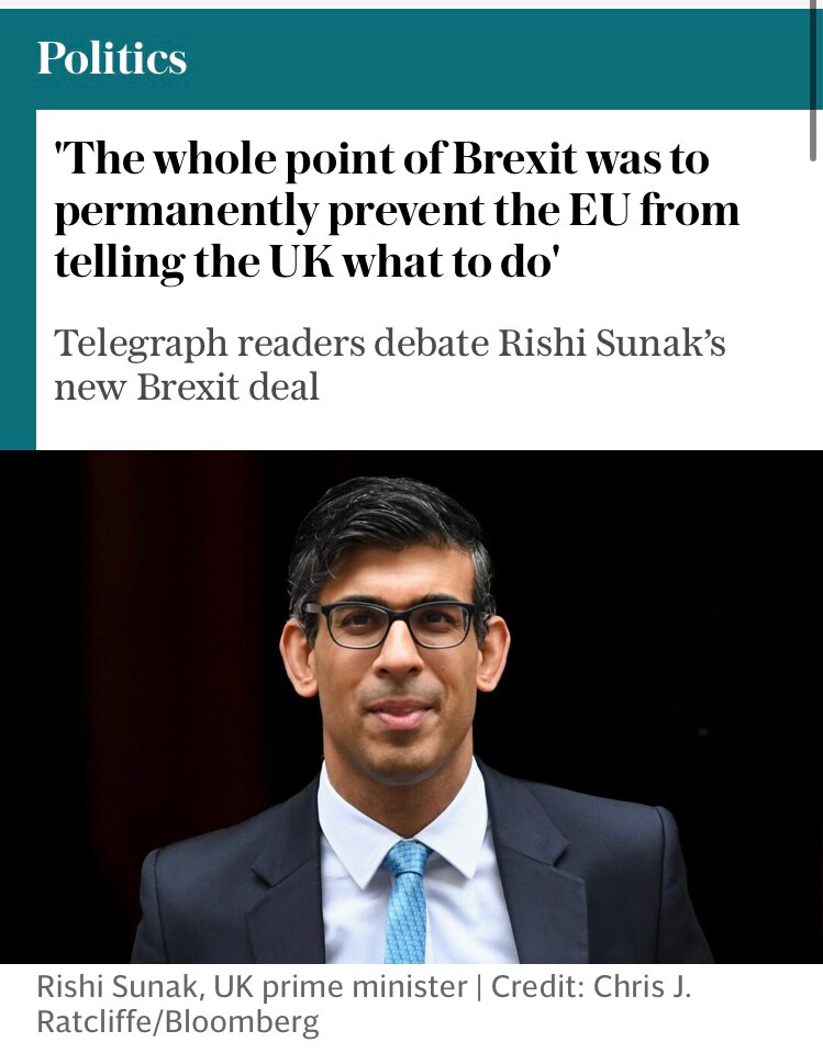 And the whole point of the ‘negotiations’ with the EU since the Referendum has been to keep the EU in a position where it can tell the UK what to do, so th