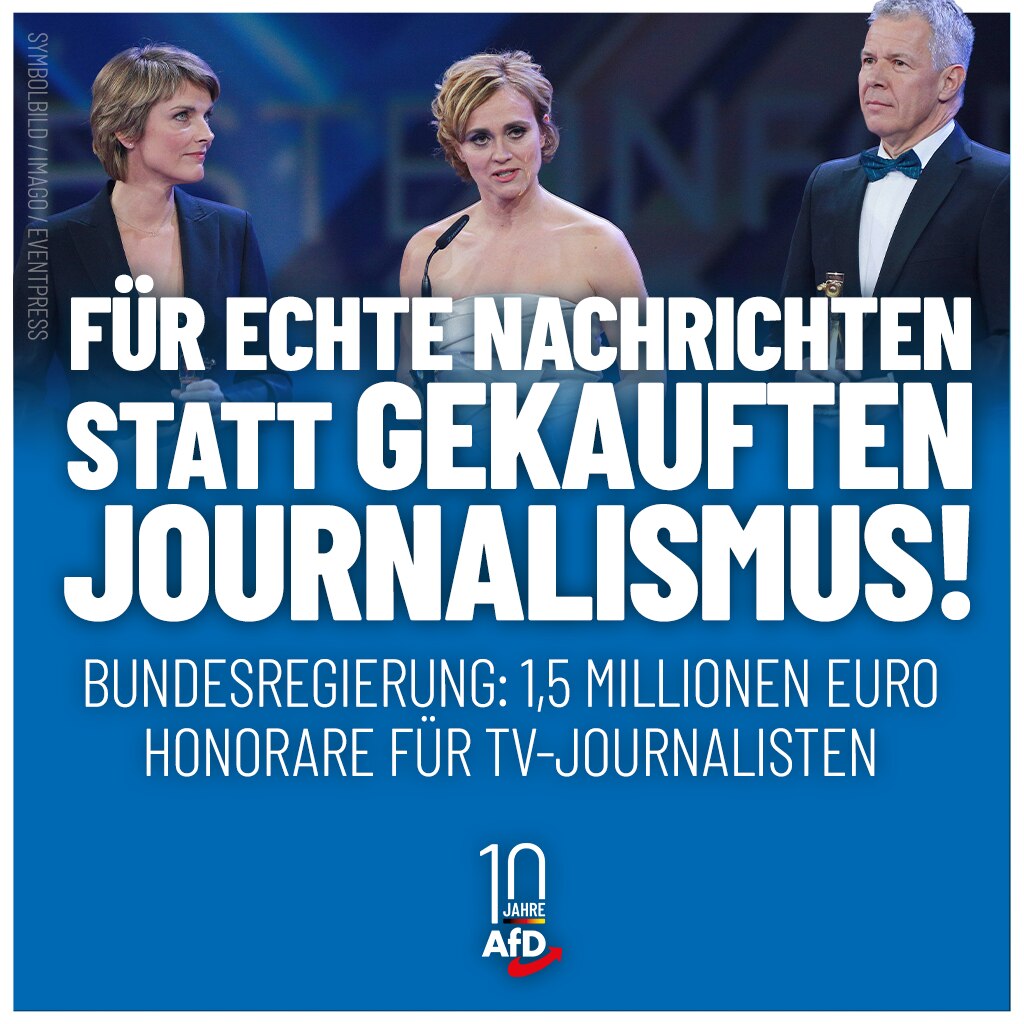 Für echte Nachrichten statt gekauften #Journalismus! 

Eine Anfrage der #AfD ergab: Bundesministerie...