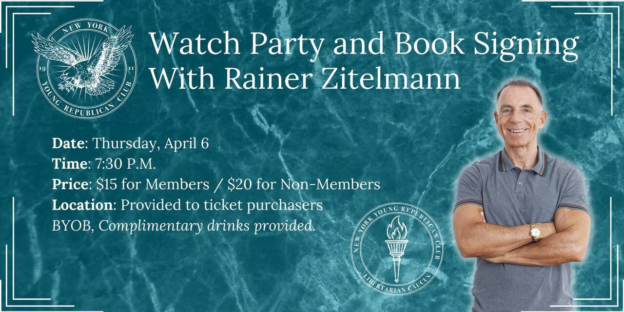 TONIGHT

Join us and our Libertarian Caucus for a discussion, watch party and book signing with Rain...