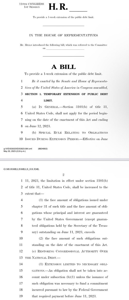 🚨🚨🚨

Rep. Cory Mills introduced a bill  extending the public debt limit, sending Congress back to...