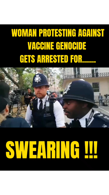 Vaccine GENOCIDE protester arrested for swearing !  
#militarytribunals #usmilitary #deepstate #joeb...