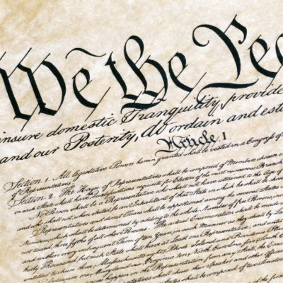 We the People of the United States, in Order to form a more perfect Union, establish Justice, insure domestic Tranquilit...