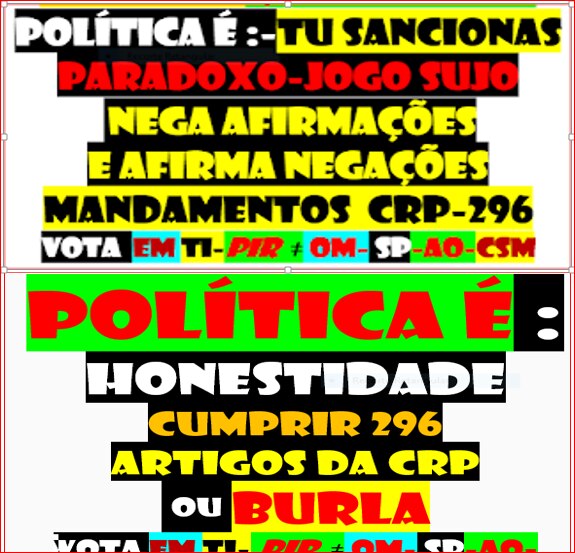 PIR
PARA QUEM QUER  DEDICAR-SE À POLÍTICA HVHRL
https://diariodarepublica.pt/dr/legislacao-consolidada/decreto-aprovacao-constituicao/1976-34520775
SEM SE TORNAR CRIMINOSO E PODER OLHAR FILHOS FAMÍLIA CIDADÃOS N OLHOS  E DIZER SOU POLÍTICO HVHRL
LEI 34/87
https://www.pgdlisboa.pt/leis/lei_mostra_articulado.php?nid=281&tabela=leis
SIMPLES E FAZ TODA A DIFERENÇA
E TU PREFERES CFNDG PORQUÊ ?
CONTA LÁ EXPLICA AÍ
https://twitter.com/CARLOSS87130502/status/1637344584295407616