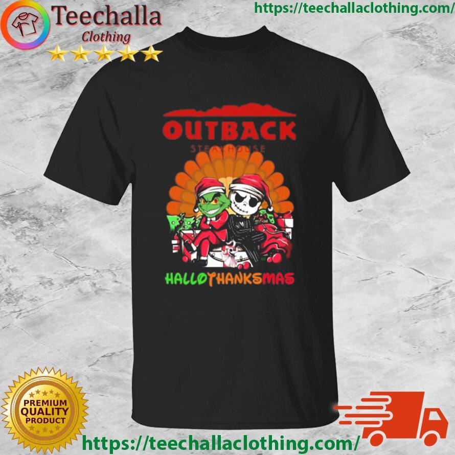 Grinch And Jack Skellington Outback Steakhouse HalloThanksMas 2023 shirt

See more: https://teechall...