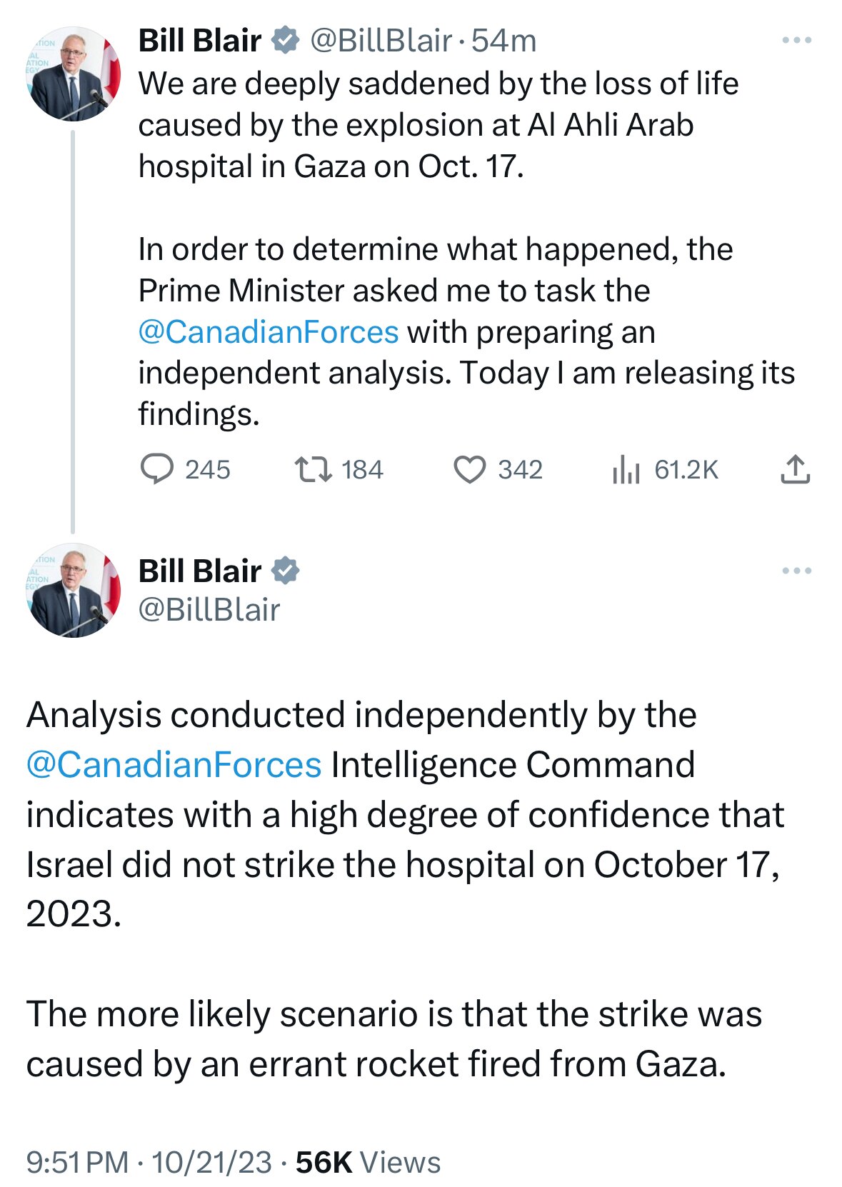 🚨🇨🇦🇮🇱 Canadian Forces Intelligence Command analysis of the October 18th blast at the Al-Ahli Ba...
