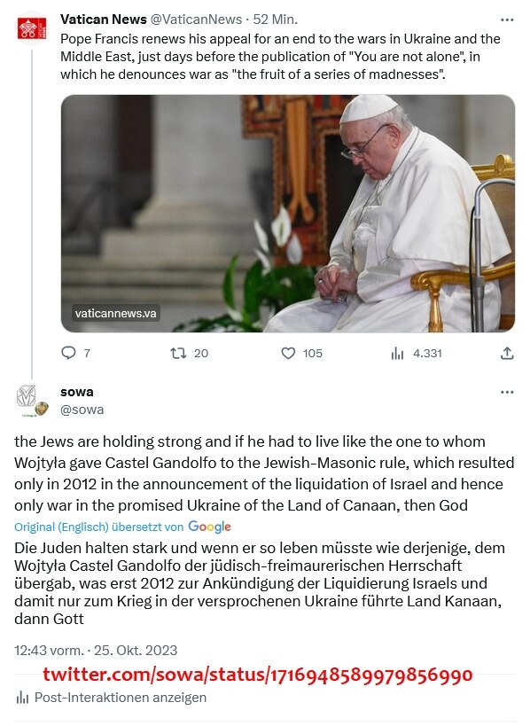 Lepiej by zrobił, gdyby odszedł z tego świata jako emerytowany papież, bezdyskusyjny katolik, albowi...