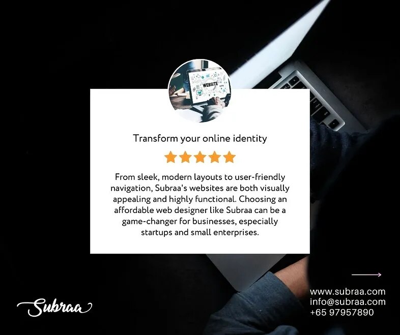 Choosing an affordable web designer like Subraa

Website design Singapore is a crucial aspect of est...