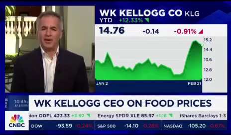 Kellogg CEO pitches cereal for dinner because it’s more affordable. Welcome to Joe Biden’s America.