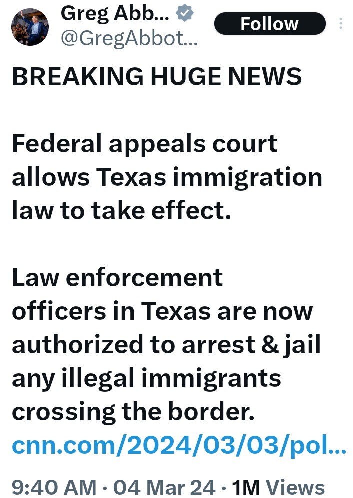 God bless Governor Abbott and God bless Texas 

