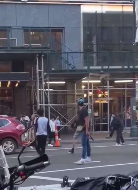 A mob of illegal aliens swung bats, belts, and traffic cones at each other during a violent, broad-d...