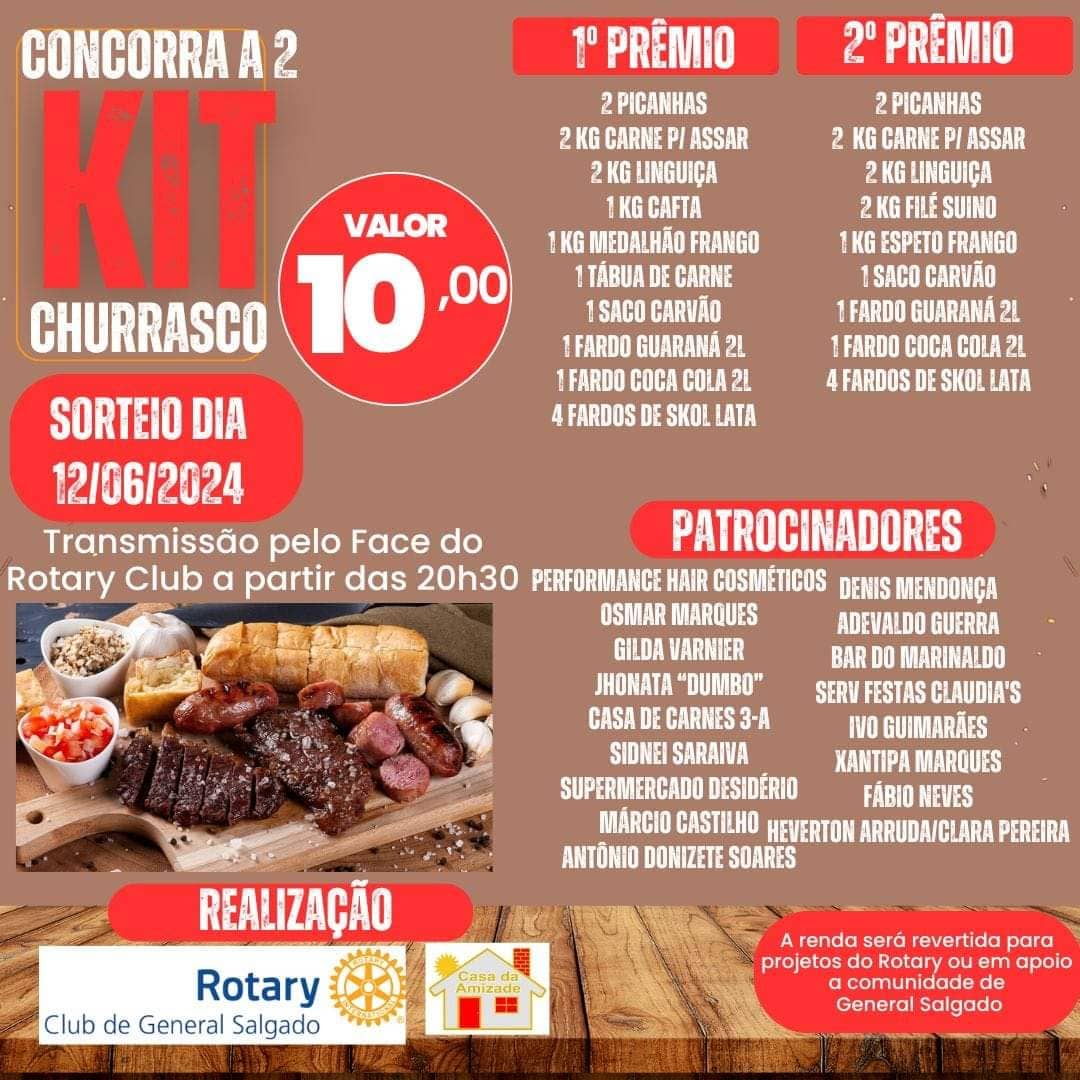 Texto do Rotary Club de General Salgado:

Adquira já o seu!

Últimos números.

Sorteio será realizad...