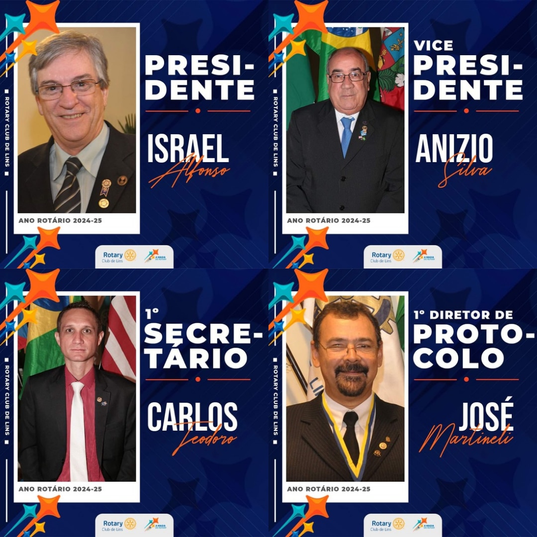 Chegou a hora de apresentar os companheiros que estarão a frente do Conselho Diretor do Rotary Club ...