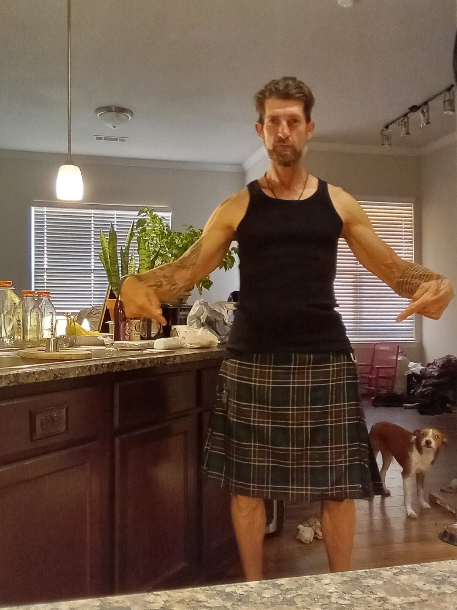 Its so hot its time for the kilt. Now I am free #ballin #kilt #scotland #tacticalchef #chef #irish #...