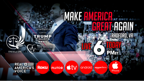 We invite you to join us for Trump/Vance rally in Radford, VA. Our live team coverage begin at 6pm ET.
RAV delivers news programs and live-event coverage that captures the authentic voice and passion of real people all across America.
ALSO WATCH US LIVE ON:
PLUTO https://bit.ly/plutorav
ROKU https://bit.ly/rokurav
🚨SUBSCRIBE TO OUR SUBSTACK: https://realamericasvoice.substack.com/subscribe
🔥GET YOUR RAV GEAR: https://realamericasvoice.launchcart.store/
🔗VISIT RAV NETWORK LINKS: https://linktr.ee/realamericasvoice
📢JOIN OUR COMMUNITY: https://ravsocial.locals.com
