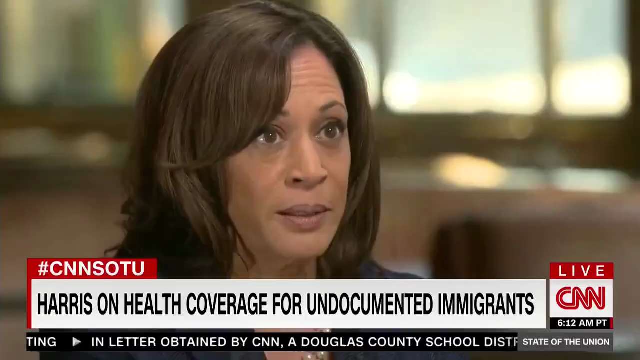 In a clip from five years ago, Kamala Harris told CNN's Jake Tapper that she supports universal heal...