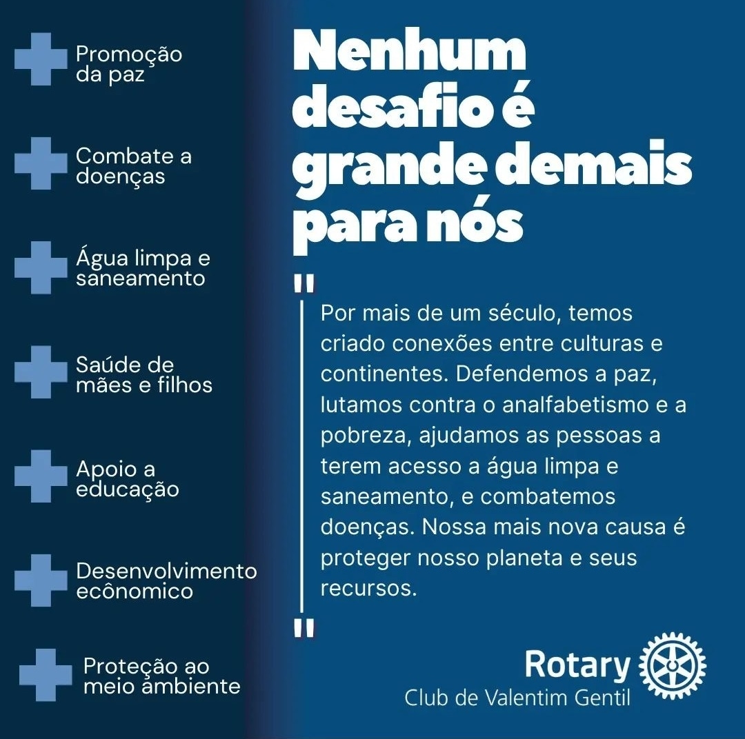 Texto do Rotary Club de Valentim Gentil:

Por mais de um século, temos criado conexões entre cultura...