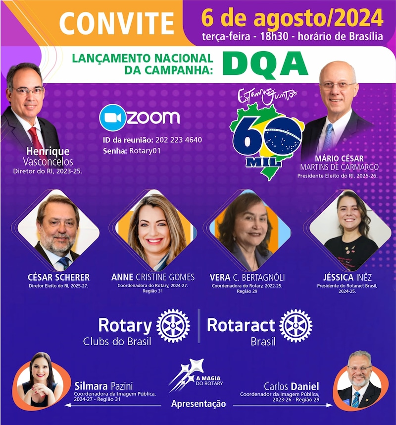Tópico: Campanha em celebração ao Mês do Desenvolvimento do Quadro Associativo e de Novos Clubes (DQ...