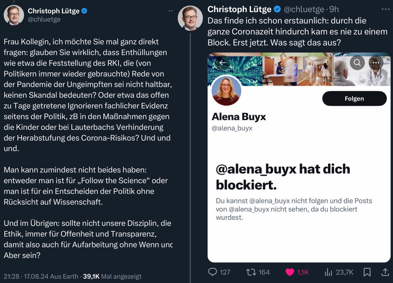 Alena Buyx hatte FAZ-Artikel gepostet:

„Nüchtern-sachlicher, kluger Text von einem Rechtswissenscha...