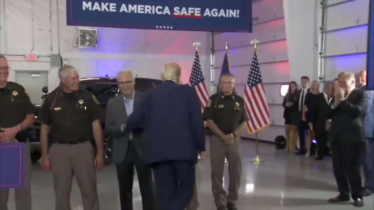 A reporter informs Trump that Kamala is attacking him for being in Howell, MI because it's "linked t...