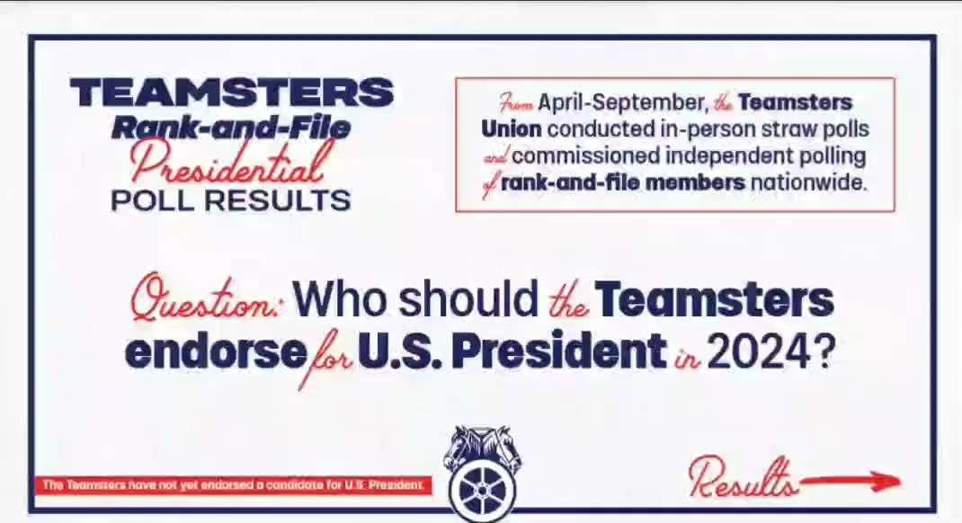 WiseEnough on GETTR : TEAMSTERS RELEASE PRESIDENTIAL ENDORSEMENT POLLING DATA
“For the past year, the Teamsters Union has pledged to conduct the most i...