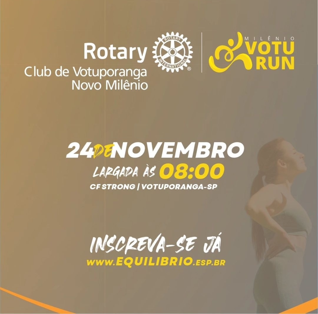 Texto do Rotary VotuRun:

As inscrições já estão abertas!
Não fique de fora e garanta já a sua vaga!...