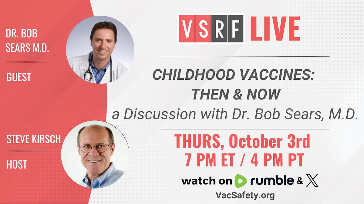 This Thursday on VSRF LIVE we speak with @DrBobSears M.D., aka “Dr. Bob,” who is a practicing pediat...