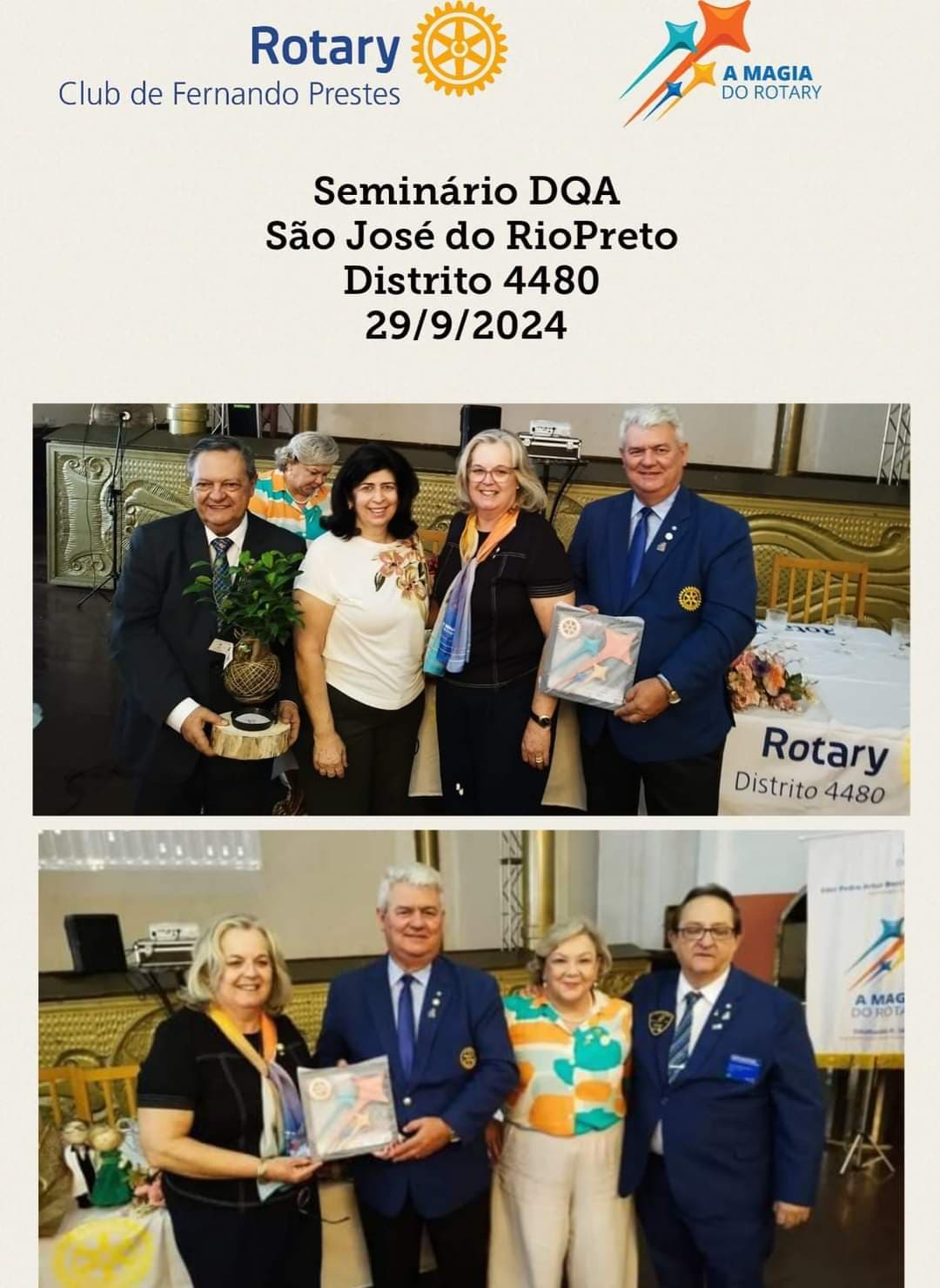 Texto do ROTARY CLUB DE FERNANDO PRESTES:

No dia 29 de setembro de 2024, nosso Companheiro, Gov. 20...