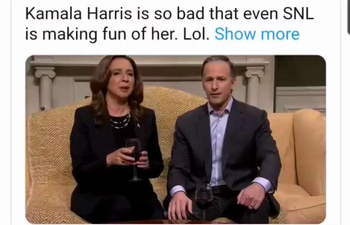 WiseEnough on GETTR : Kamala Harris and Tim Walz must be doing REALLY badly if Saturday Night Live is making fun of them. We especially like how they highl...